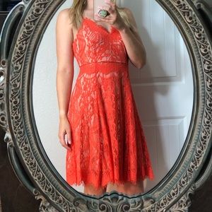 Orange lace dress
